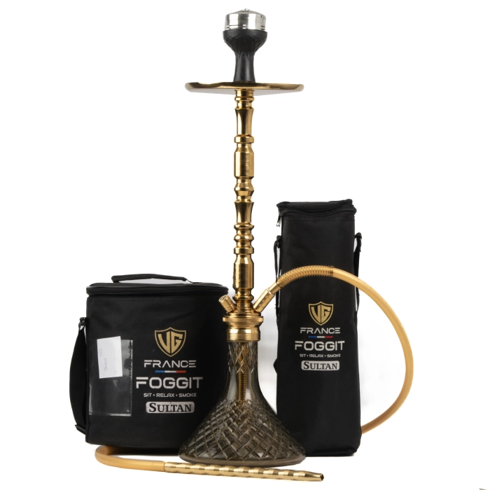 Sultan Igor Hookah with 2 Bags - Grey Base / Bronze Stem