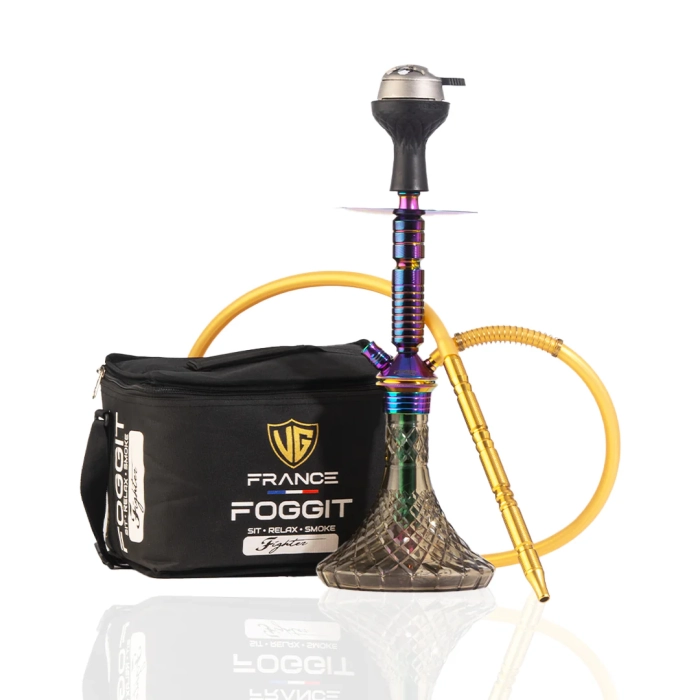 VG Joe Heygan Hookah with Bag - Rainbow Stem / Grey Base