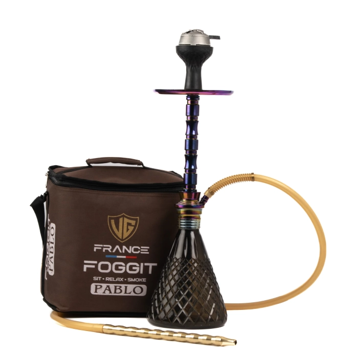 Sultan Igor Hookah with 2 Bags - Rainbow Stem / Grey Base