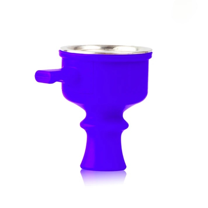 Blue Silicone Pull Drawer Hookah Chillum with Tray – Heat-Resistant & Easy-Clean Shisha Bowl