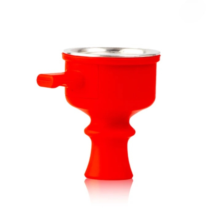 Red Silicone Pull Drawer Hookah Chillum with Tray – Heat-Resistant & Mess-Free Shisha Bowl